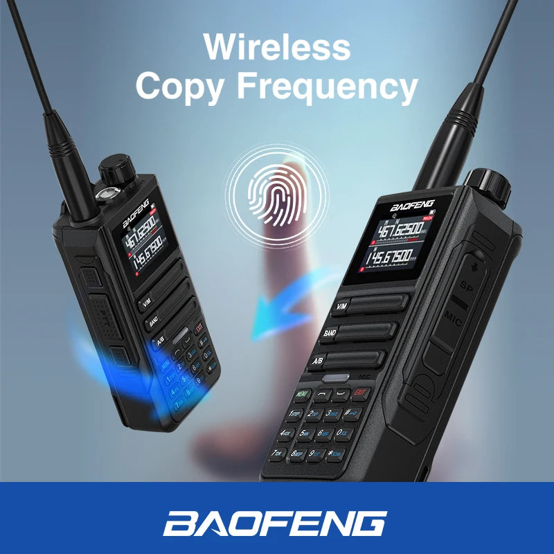 2PCS Baofeng Walkie Talkie 12W High Capacity AM FM Two Way Radio Full Band LCD 999CH Frequency Copy NOAA Noise Reduce