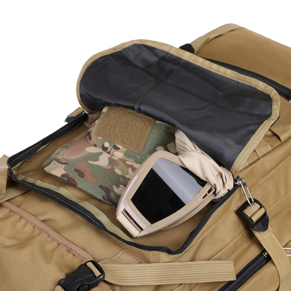 Large Capacity Hiking Backpack Outdoor Rucksack Canvas Trekking Camping Tactical Backpack for Outdoor Picnic Travel Sports