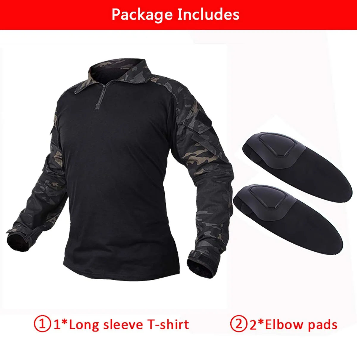 AUKU Combat Uniform +Pads Safari Tactical Pants Sport Climbing Uniform Camo Shirt Combat Shirts Hunting Clothes Men Clothing