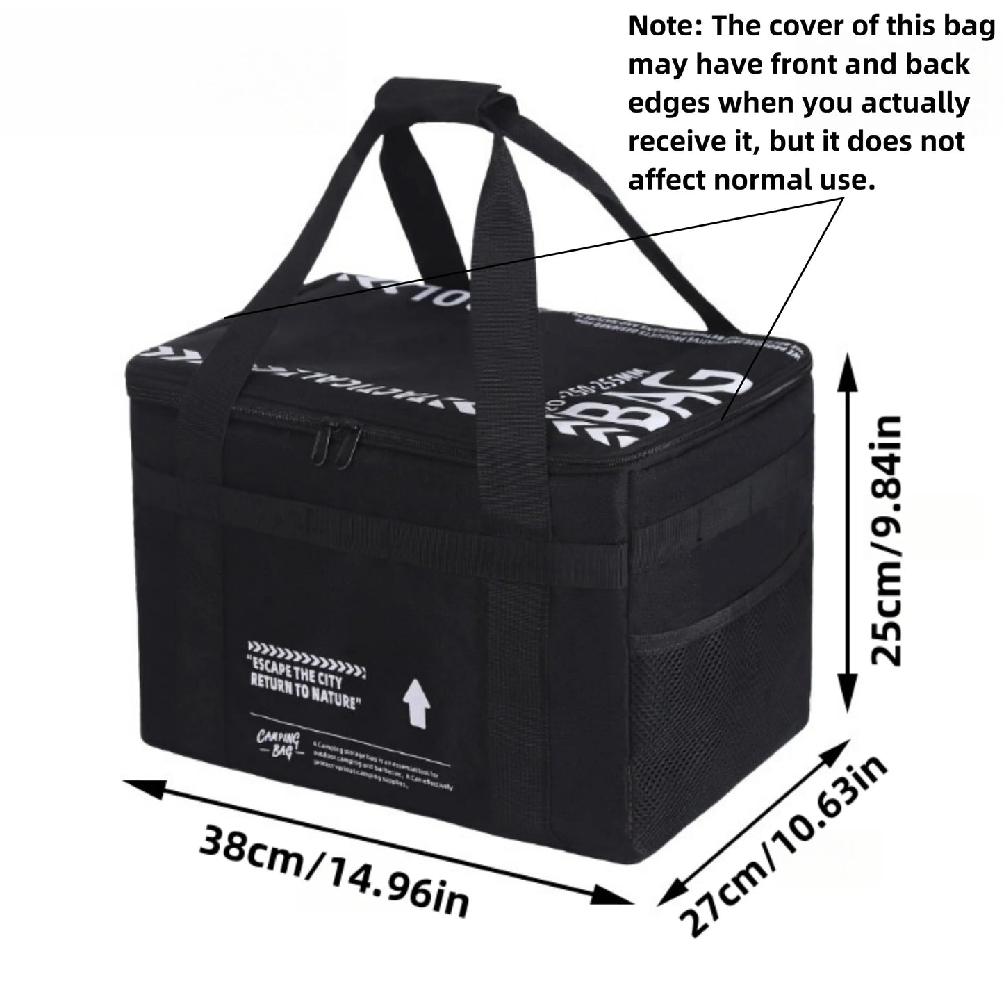 1 5.28-gallon Multifunctional Outdoor Storage Bag with Zipper and Shoulder Strap Closure for Picnics, Camping Accessories