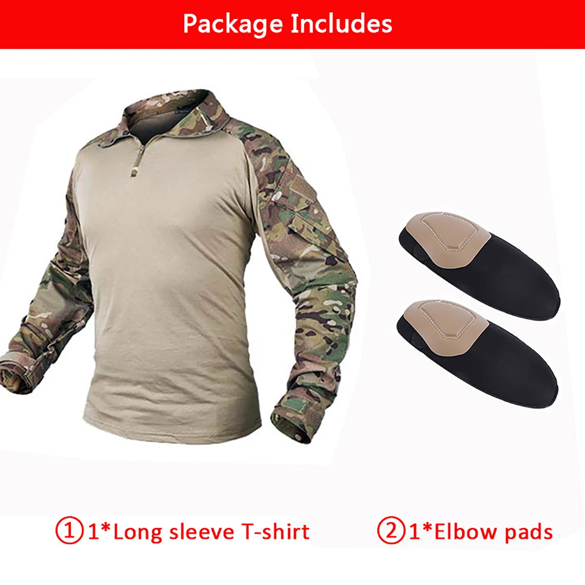 AUKU Combat Uniform +Pads Safari Tactical Pants Sport Climbing Uniform Camo Shirt Combat Shirts Hunting Clothes Men Clothing
