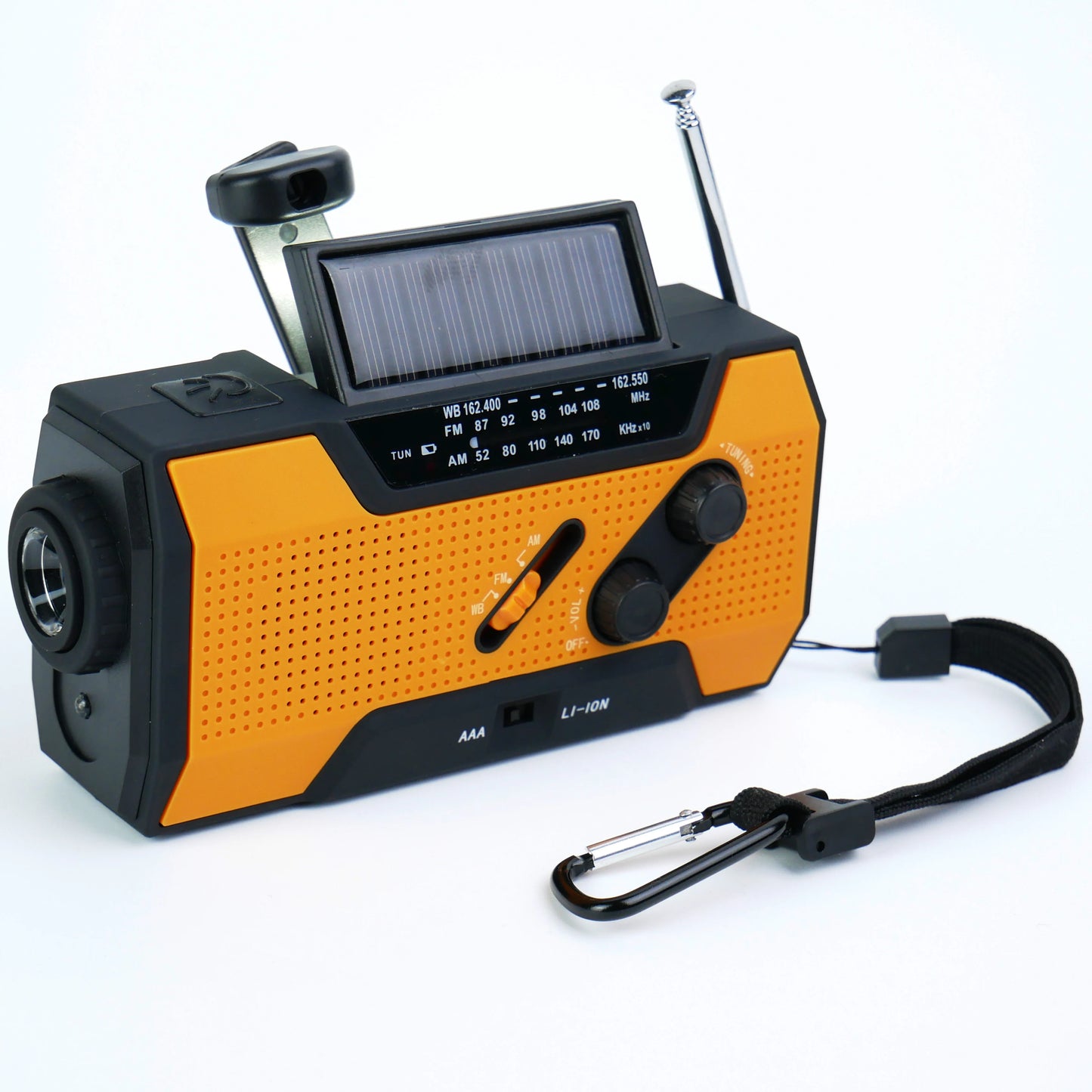 Emergency Weather Radio,Outdoor Portable Hand Crank Radio Solar Powered,AM/FM, SOS Alarm,LED Reading Lamp,Flashlight,Power Bank