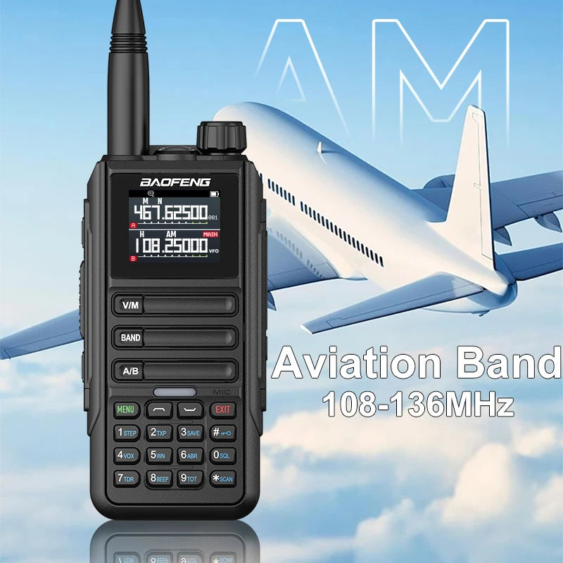 2PCS Baofeng Walkie Talkie 12W High Capacity AM FM Two Way Radio Full Band LCD 999CH Frequency Copy NOAA Noise Reduce