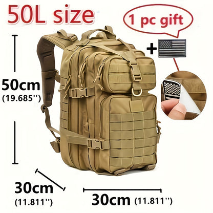 50L Military Tactical Backpacks Molle Army Assault Pack 3 Day Bug Out Bag Hiking Treeking Rucksack