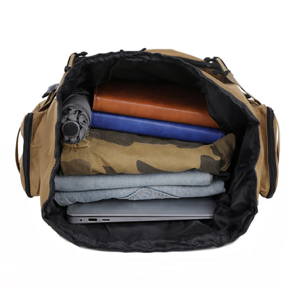 Large Capacity Hiking Backpack Outdoor Rucksack Canvas Trekking Camping Tactical Backpack for Outdoor Picnic Travel Sports
