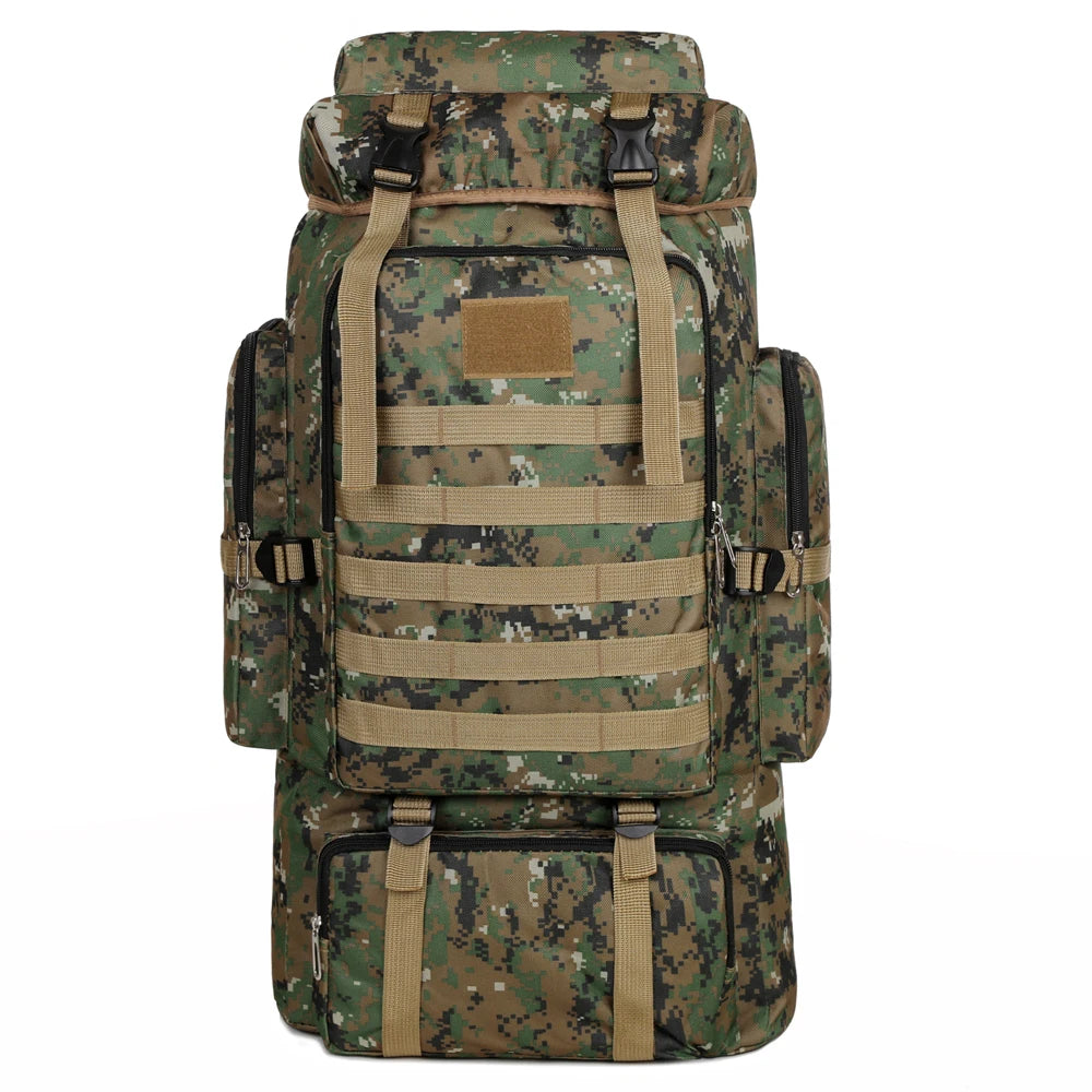 Large Capacity Hiking Backpack Outdoor Rucksack Canvas Trekking Camping Tactical Backpack for Outdoor Picnic Travel Sports