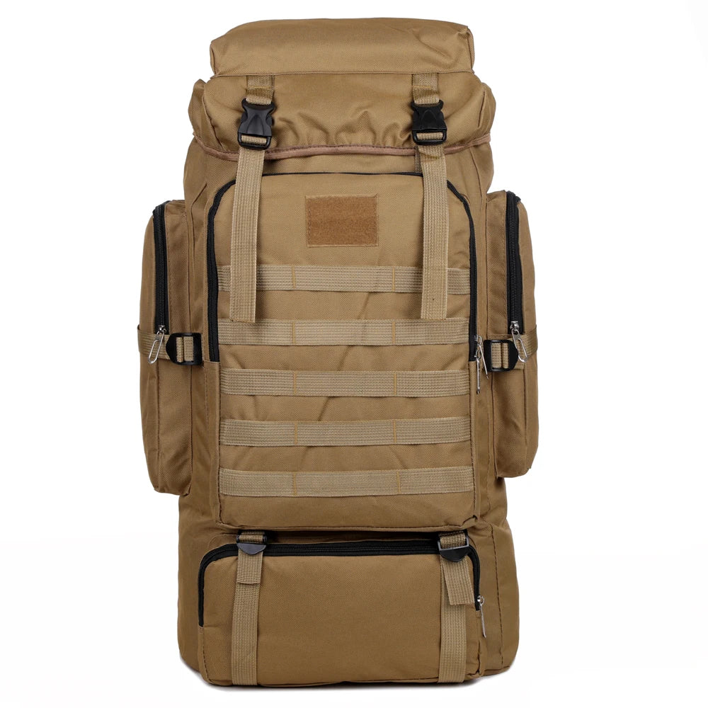 Large Capacity Hiking Backpack Outdoor Rucksack Canvas Trekking Camping Tactical Backpack for Outdoor Picnic Travel Sports