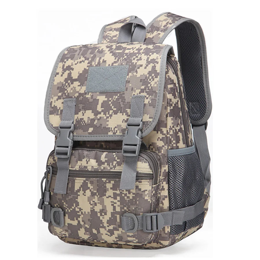 20L mini backpack suitable for outdoor camping and hiking, equipped with multiple compartments and pockets