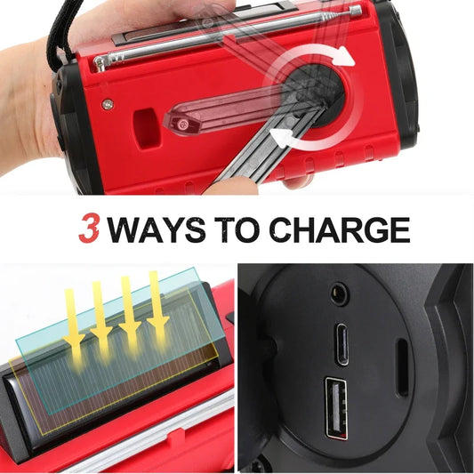 Emergency Radio 10000 Solar Hand Crank AM/FM/SW/NOAA Weather Alert Radio with Headphone Jack Flashlight Reading Lamp SOS Alarm