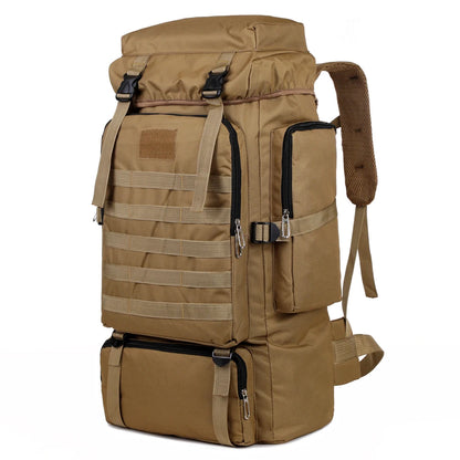 Large Capacity Hiking Backpack Outdoor Rucksack Canvas Trekking Camping Tactical Backpack for Outdoor Picnic Travel Sports