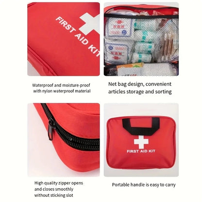 Emergency First Aid Kit With 184 Pieces, Portable Survival First Aid Kit For Home Outdoor Rescue