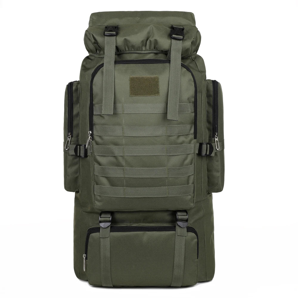 Large Capacity Hiking Backpack Outdoor Rucksack Canvas Trekking Camping Tactical Backpack for Outdoor Picnic Travel Sports