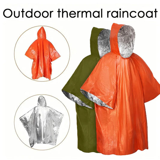 Poncho de emergência de sobrevivência, equipamento leve de sobrevivência para acampamentos e caminhadas ao ar livre, mantenha-se aquecido após terremotos e furacões