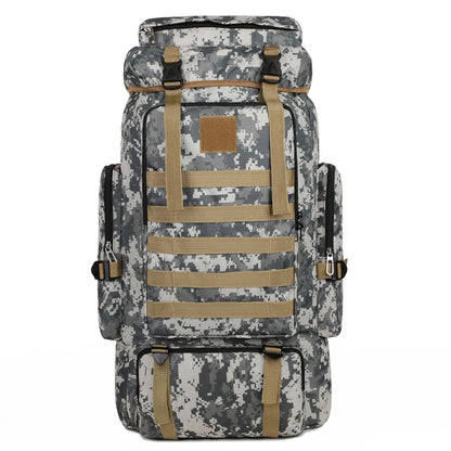 Large Capacity Hiking Backpack Outdoor Rucksack Canvas Trekking Camping Tactical Backpack for Outdoor Picnic Travel Sports