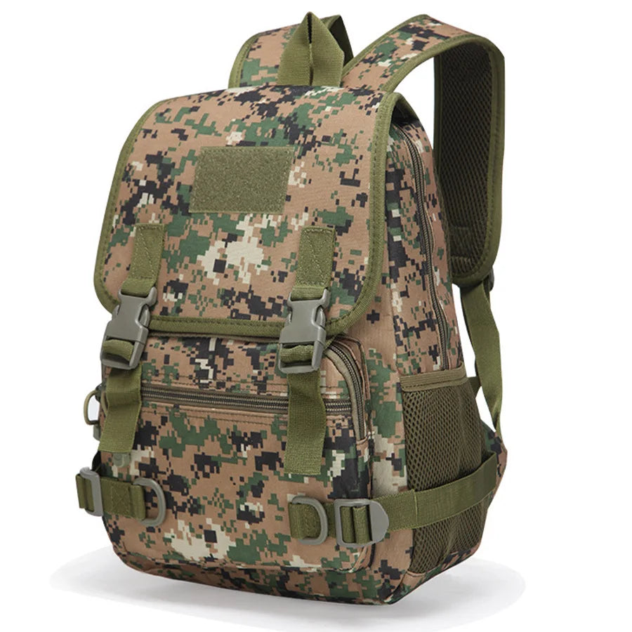 20L mini backpack suitable for outdoor camping and hiking, equipped with multiple compartments and pockets
